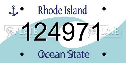 124971 Rhode Island License Plate