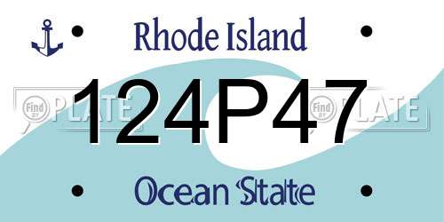 124P47 Rhode Island License Plate