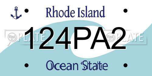 124PA2 Rhode Island License Plate