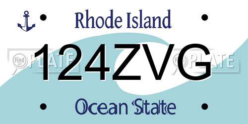 124ZVG Rhode Island License Plate
