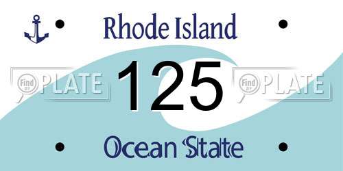 125 Rhode Island License Plate