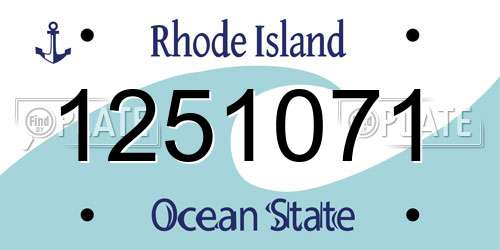 1251071 Rhode Island License Plate