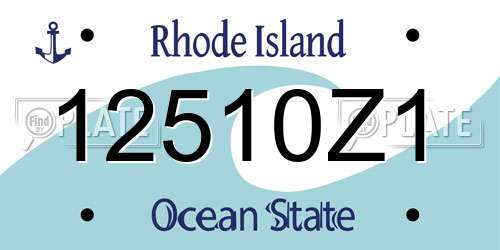 12510Z1 Rhode Island License Plate