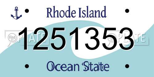 1251353 Rhode Island License Plate