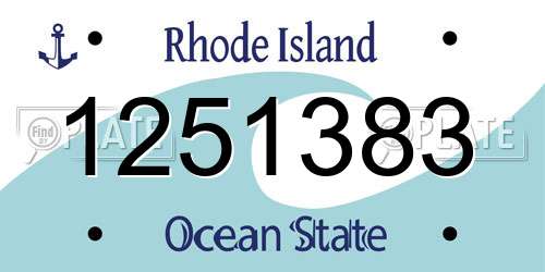 1251383 Rhode Island License Plate