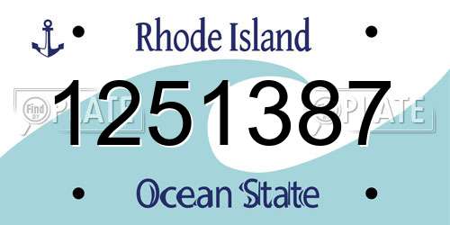 1251387 Rhode Island License Plate