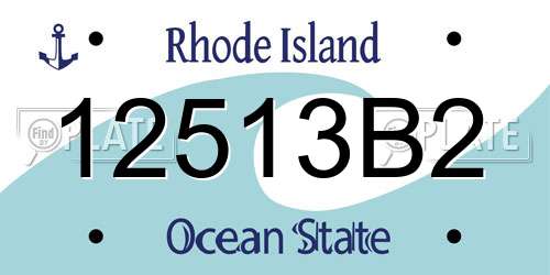 12513B2 Rhode Island License Plate