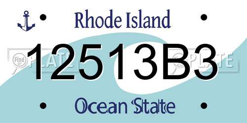 12513B3 Rhode Island License Plate