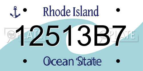 12513B7 Rhode Island License Plate