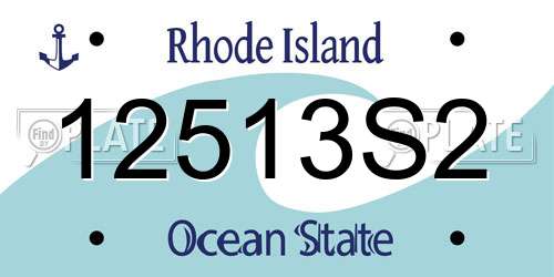 12513S2 Rhode Island License Plate