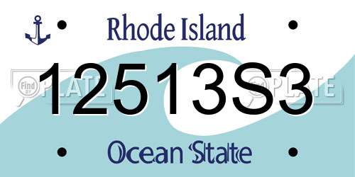 12513S3 Rhode Island License Plate