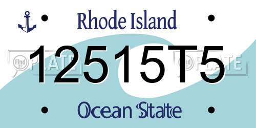 12515T5 Rhode Island License Plate