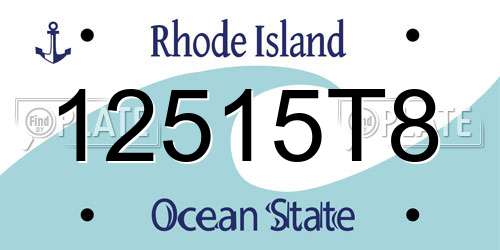 12515T8 Rhode Island License Plate