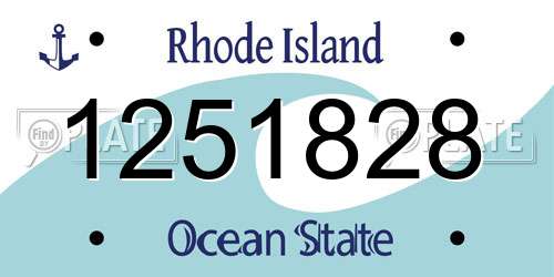 1251828 Rhode Island License Plate