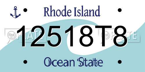 12518T8 Rhode Island License Plate