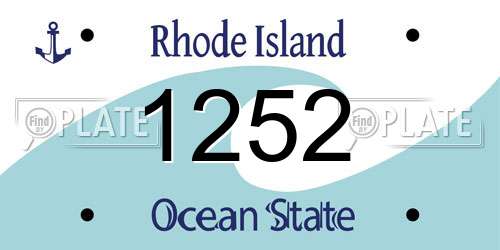1252 Rhode Island License Plate