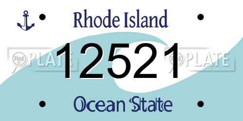 12521 Rhode Island License Plate