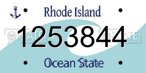 1253844 Rhode Island License Plate