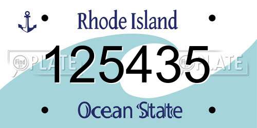 125435 Rhode Island License Plate