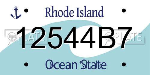 12544B7 Rhode Island License Plate