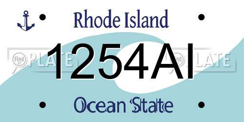 1254AI Rhode Island License Plate