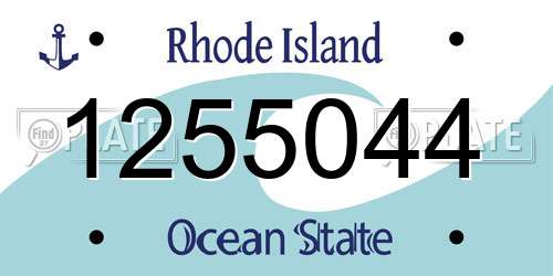 1255044 Rhode Island License Plate