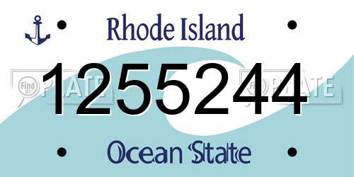 1255244 Rhode Island License Plate