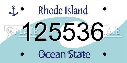 125536 Rhode Island License Plate