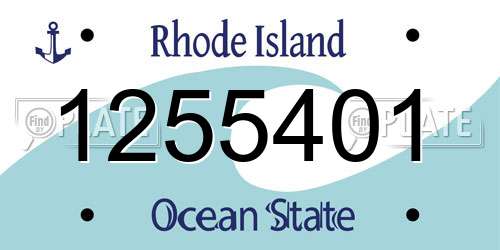 1255401 Rhode Island License Plate