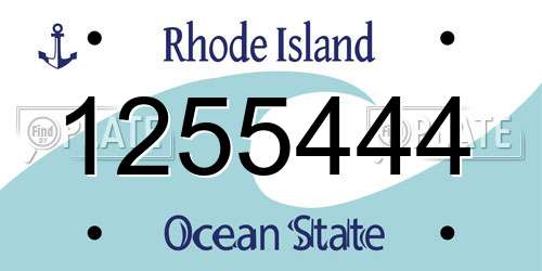 1255444 Rhode Island License Plate
