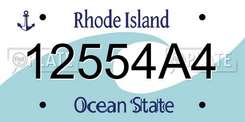 12554A4 Rhode Island License Plate