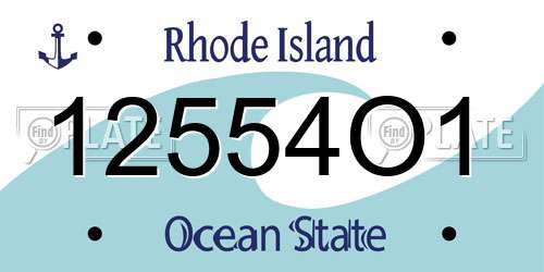 12554O1 Rhode Island License Plate