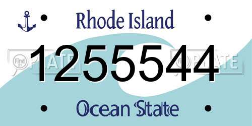 1255544 Rhode Island License Plate