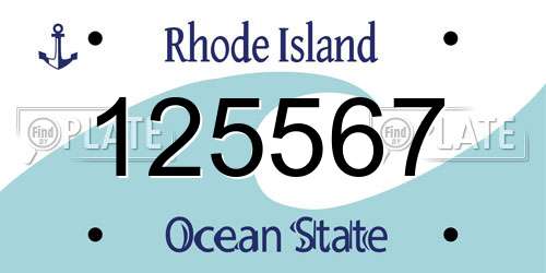 125567 Rhode Island License Plate
