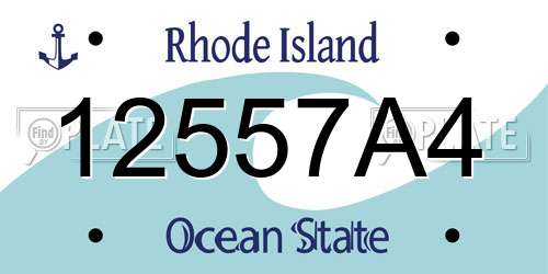 12557A4 Rhode Island License Plate