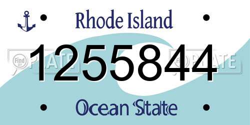 1255844 Rhode Island License Plate