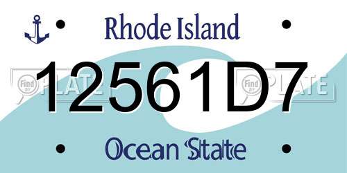 12561D7 Rhode Island License Plate