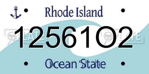 12561O2 Rhode Island License Plate