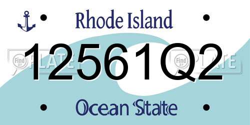 12561Q2 Rhode Island License Plate