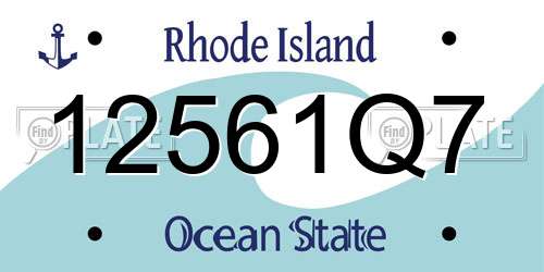 12561Q7 Rhode Island License Plate