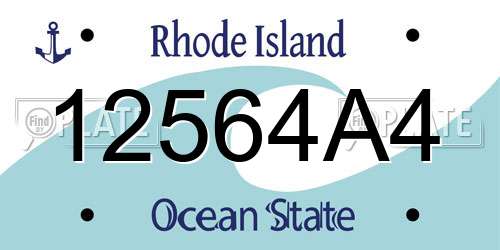 12564A4 Rhode Island License Plate