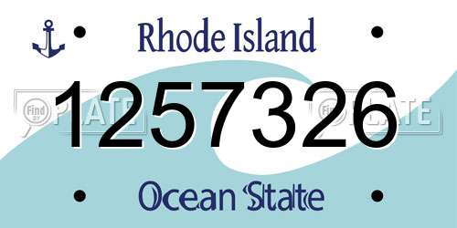 1257326 Rhode Island License Plate