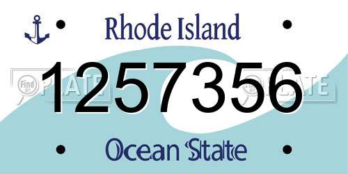 1257356 Rhode Island License Plate