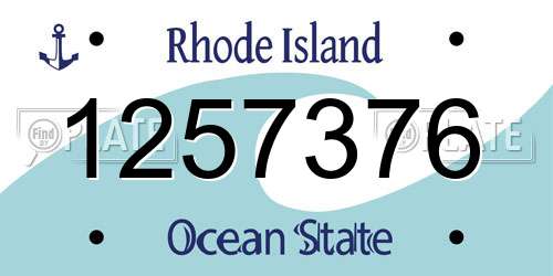 1257376 Rhode Island License Plate
