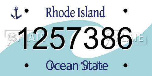 1257386 Rhode Island License Plate