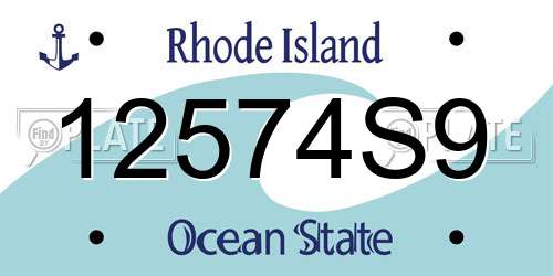 12574S9 Rhode Island License Plate