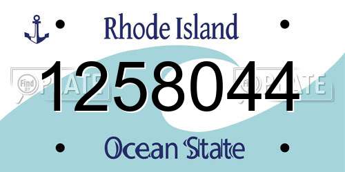 1258044 Rhode Island License Plate