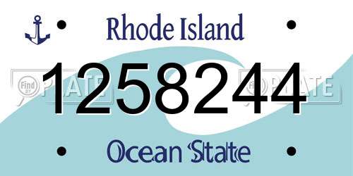 1258244 Rhode Island License Plate