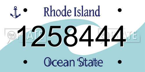 1258444 Rhode Island License Plate