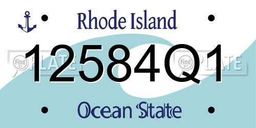 12584Q1 Rhode Island License Plate